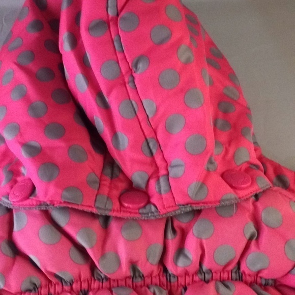 CARTER’S Puffy Polka Dot Coat 12mo Pink/Grey Final - Picture 3 of 8